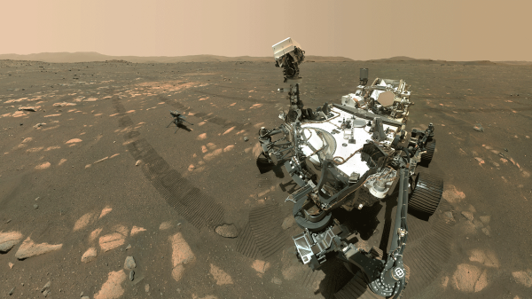 Mars 2020 selfie containing both Perseverance rover and Ingenuity (NASA)