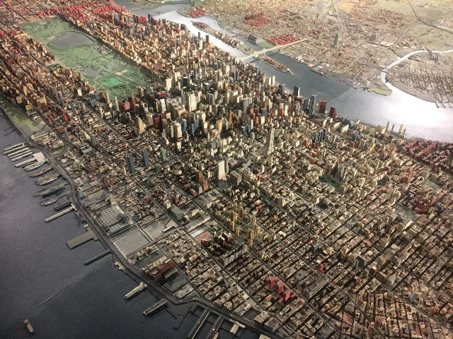 Part of the scale model of New York City, which can be viewed at the Queen