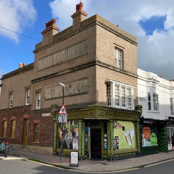 The Sussex Dairy Co, Brighton, now home to "The Boozy Cow" off-licence (Photo: A.Cassels)