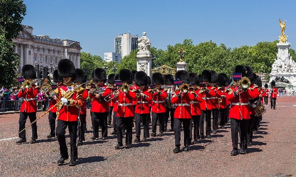 The band of the Welsh Guards. Photo by DAVID ILIFF.