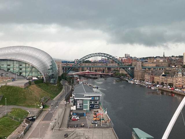 The view of the Tyne Bridge, Sage Gateshead, and Newcastle in general, as seen from the Baltic Centre For Contemporary Art